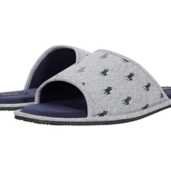 NIB POLO RALPH LAUREN MEN\'S SCUFF SLIPPERS GRAY‎ main image 4